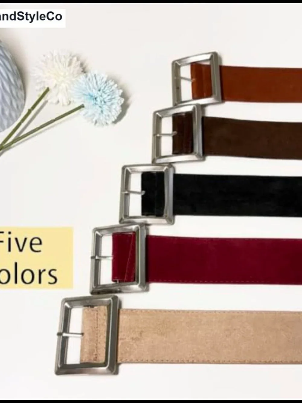 Wide Suede Belt Chunky Leather Thick Waist Belt for Women